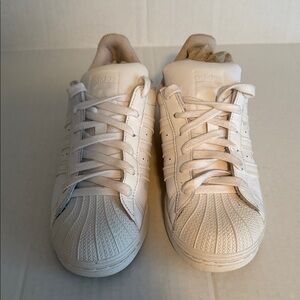 Adidas Superstar GS Cloud Off-White Sneakers Like New Sz 6